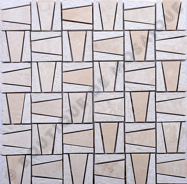 MMV39 mosaïque pyramide beige 30 x 30 cm