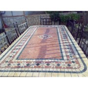 T01 table rectangulaire en mosaïque de marbre